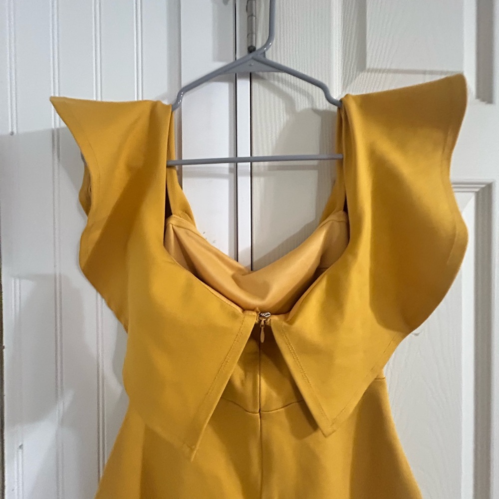 Lulu's Golden Ruffle Holiday Mini Dress - Picture 7 of 10